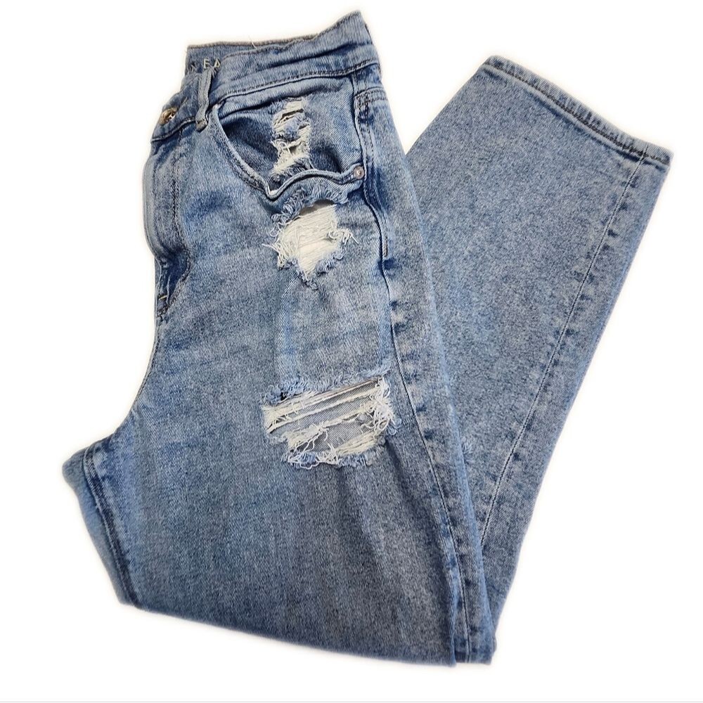 American Eagle Outfitters Highest Rise 90s Boyfriend Distressed Jeans, 10